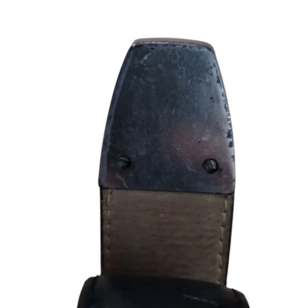 Brighton Black Leather Belt with Decorative Silver Buckle S